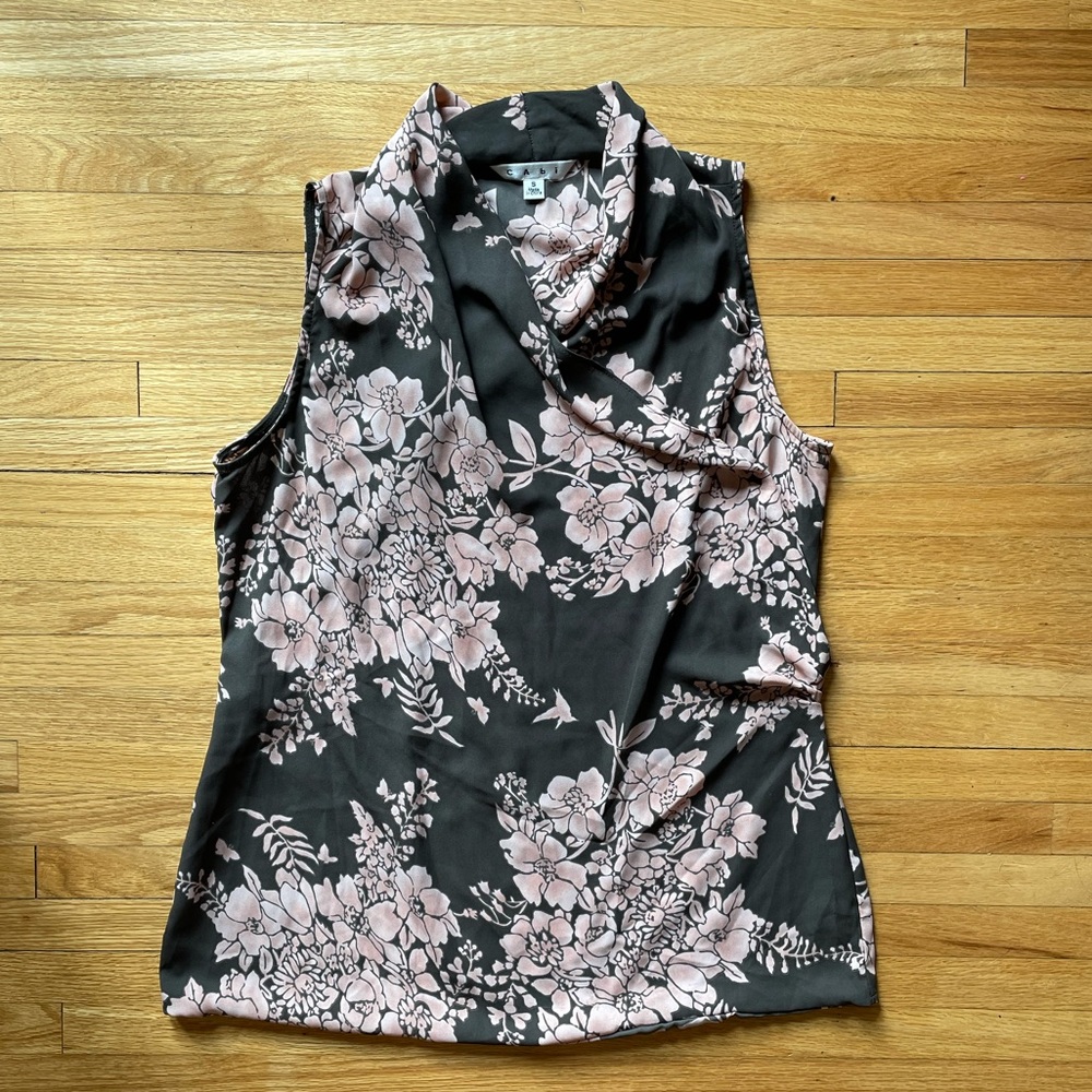 CAbi #594 Rosewater Sleeveless Blouse, size Small